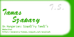 tamas szapary business card